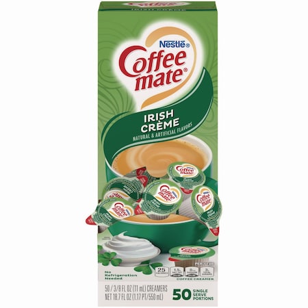 Coffee Mate Liquid Coffee Creamer, Irish Creme, 0.38 oz Mini Cups, 50PK NES35112